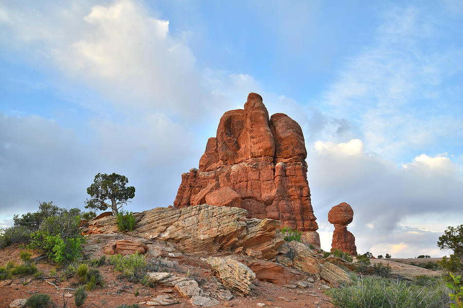 Balanced Rock in Arches Photograph by Ray Mathis