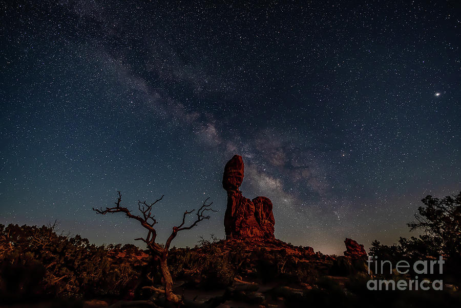 Balanced Rock Milky Way Photograph by Clicking With Nature