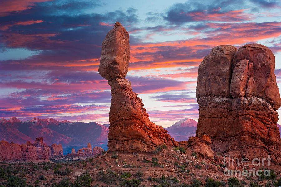 Arches National Park Photograph - Balanced Rock Sunset by Inge Johnsson