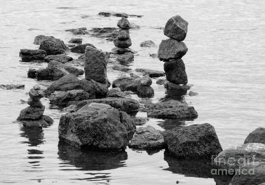 Balanced Rocks BW Photograph by Jean Wright