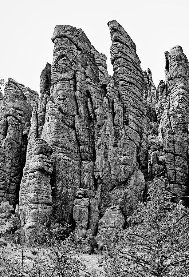 Balanced Rocks Landscape 005 bw Photograph by George Bostian