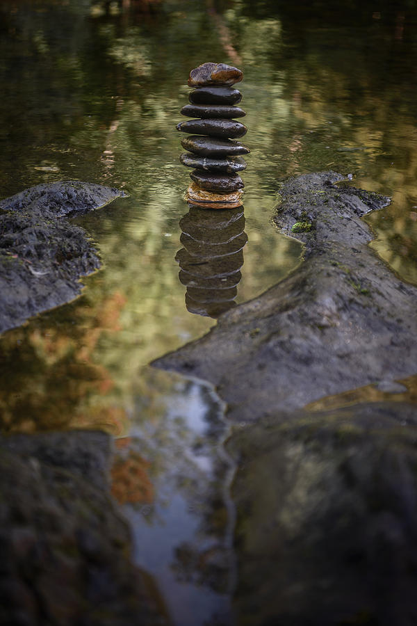 Balancing Zen Stones In Countryside River X Photograph by Marco Oliveira