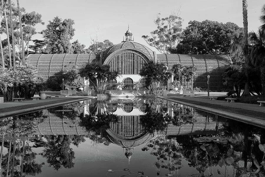 Balboa Park Botanical Garden San Diego In Black And White Photograph