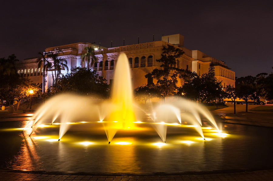 Balboa Park Fountain Evening Photograph by TM Schultze
