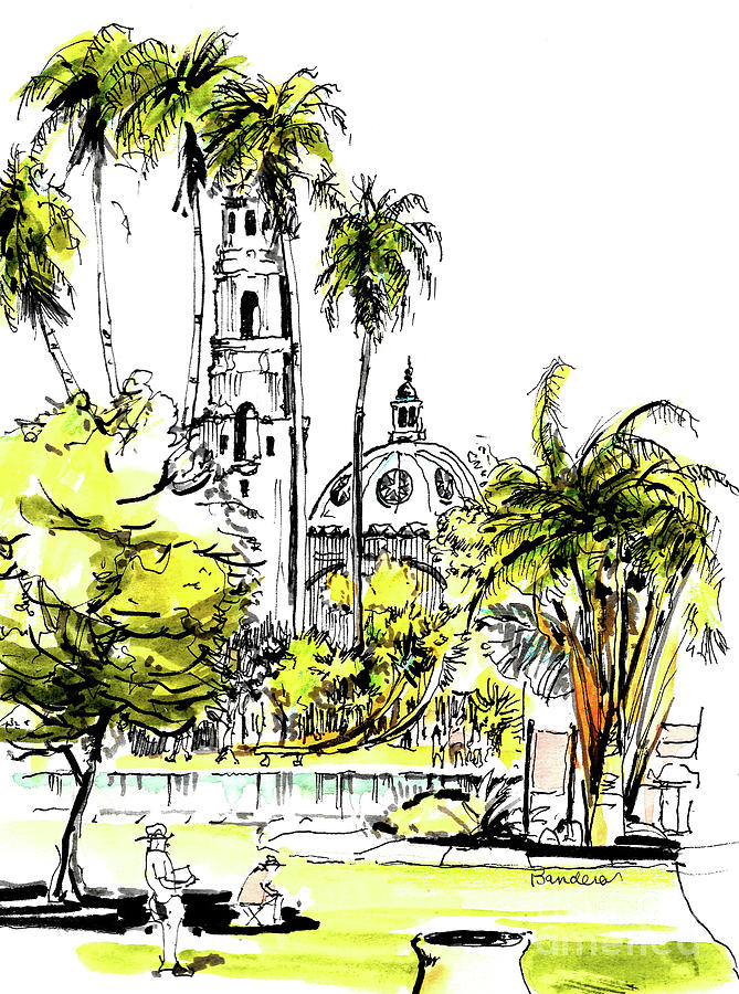 Balboa Park San Diego 4 Painting by Terry Banderas