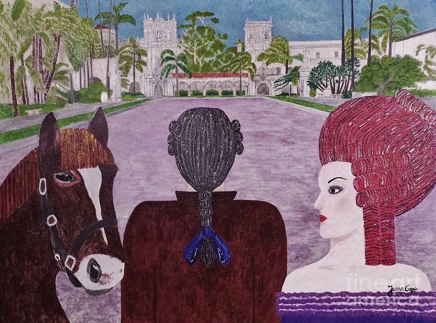 Balboa Park Visitors Painting by Jasna Gopic