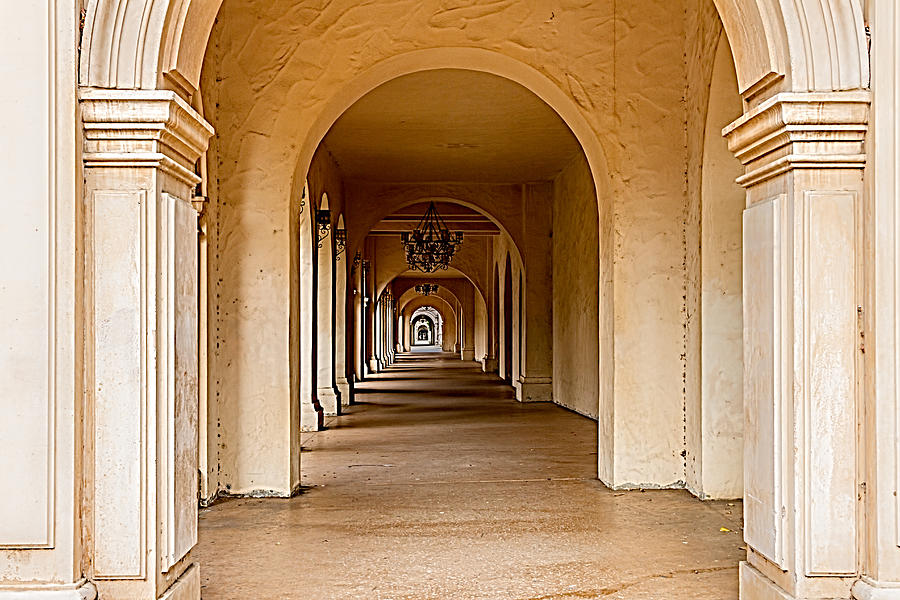Architecture Photograph - Balboa Park Walkway by Bill Gallagher