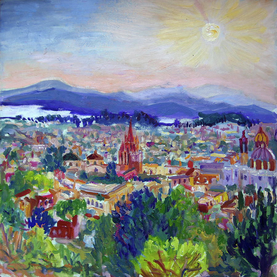 Sunset Painting - Balcones View, San Miguel by Andrew Osta