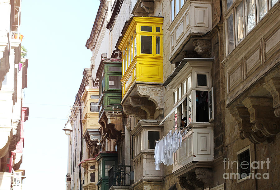 Balconies of Valletta 1 Photograph by Jasna Buncic