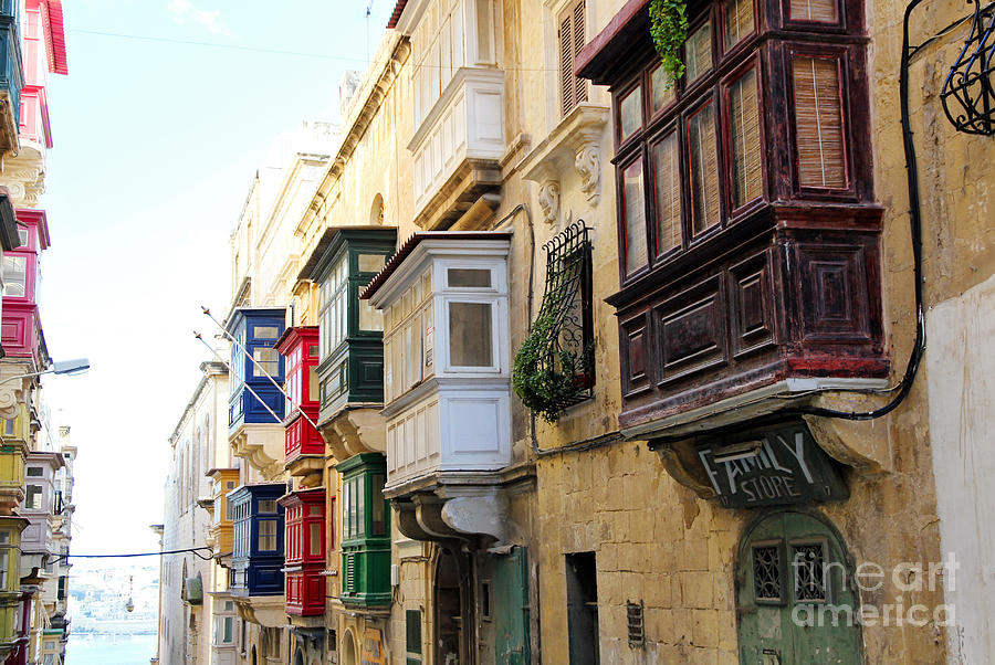 Balconies of Valletta 3 Photograph by Jasna Buncic