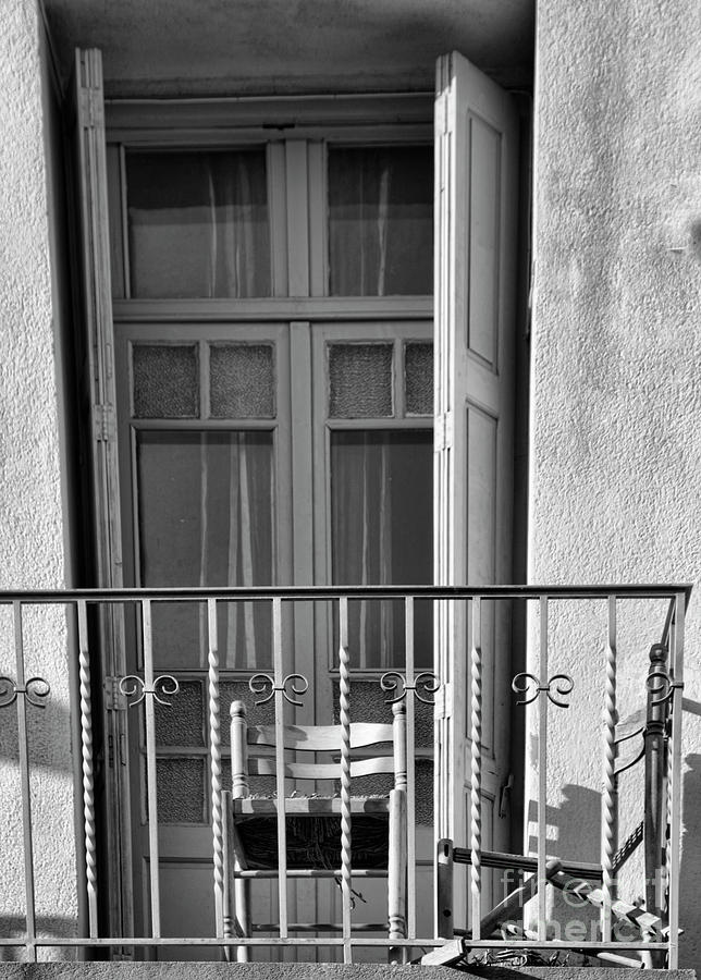 Balcony One Chair France  Photograph by Chuck Kuhn