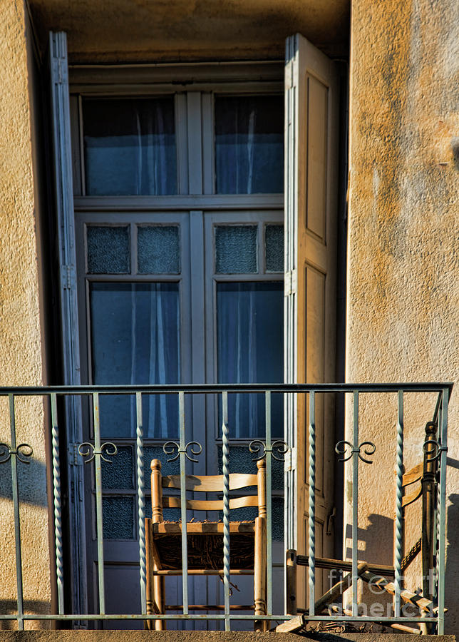 Balcony Southern France One Chair  Photograph by Chuck Kuhn