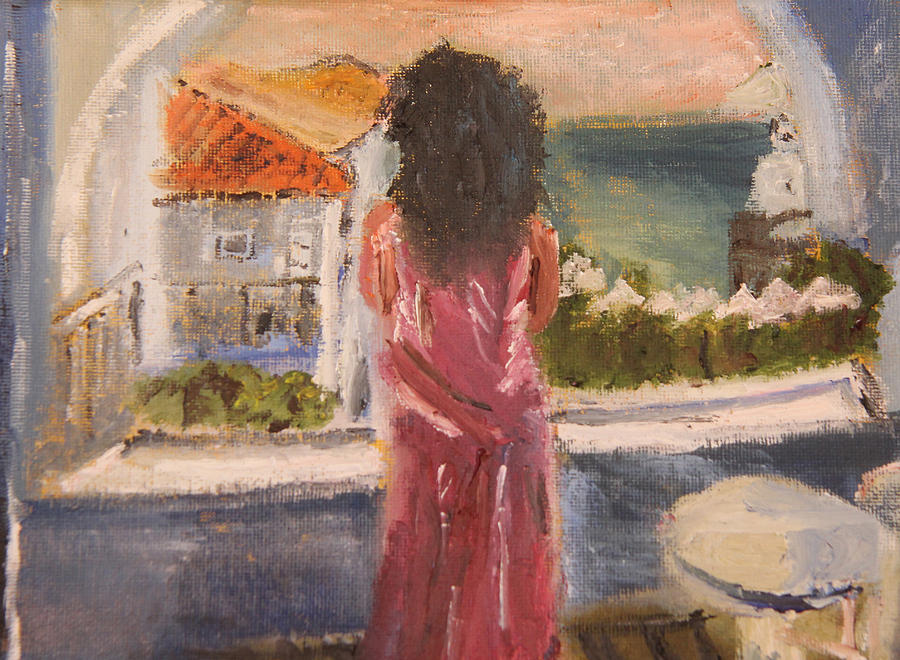 Moody Painting - Balcony View by Michael Helfen