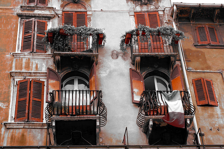 Balconys of Verona Photograph by Greg Sharpe