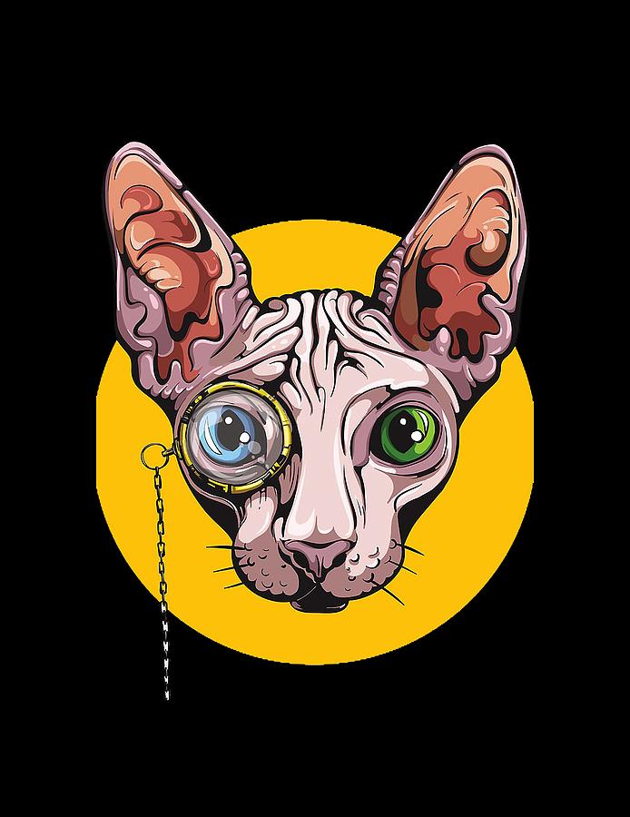 Bald Cat Digital Art by Gery Aksara Fine Art America