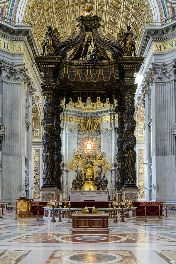 Baldachin of St. Peter's Basilica. Vatican City, Rome Photograph by ...