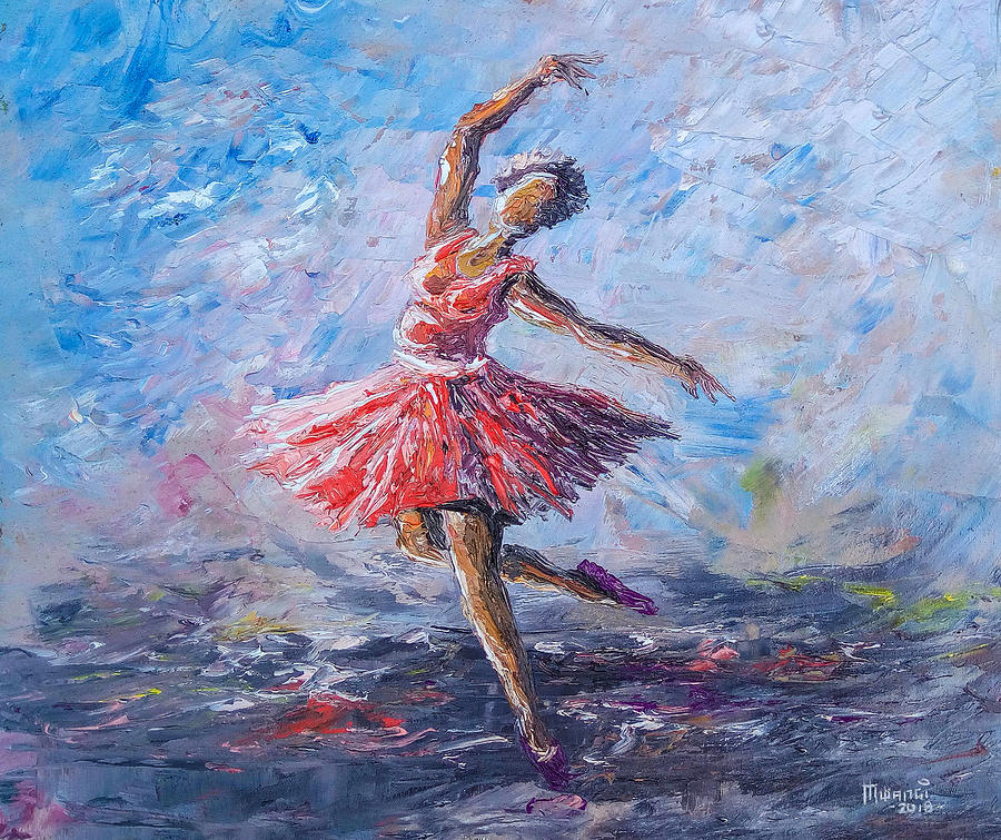 Ballet Dancer Painting by Anthony Mwangi