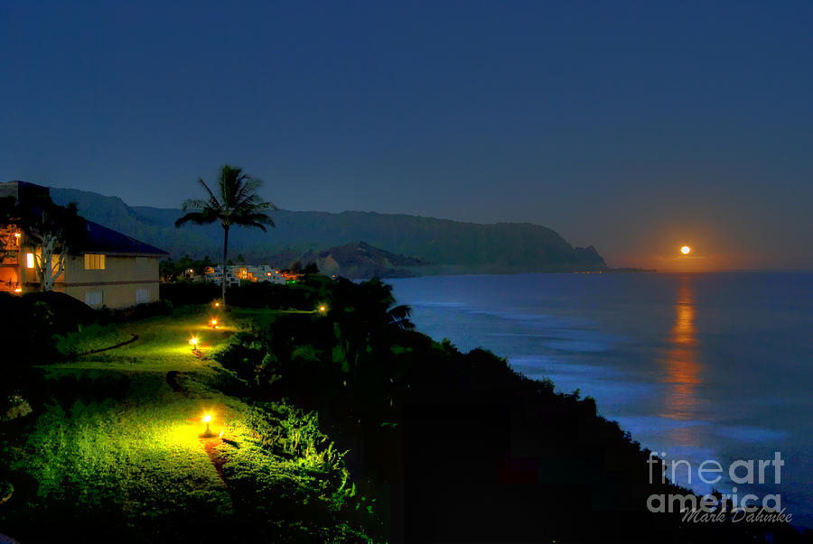 Kauai Photograph - Bali Hai Moonset by Mark Dahmke