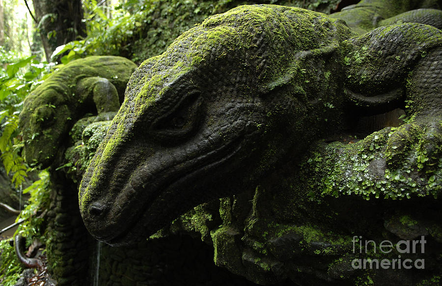 Minotaur Photograph - Bali Indonesia Lizard Sculpture by Bob Christopher