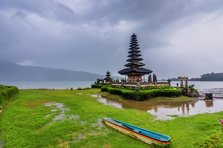 Architecture Photograph - Bali lake Temple by Jijo George