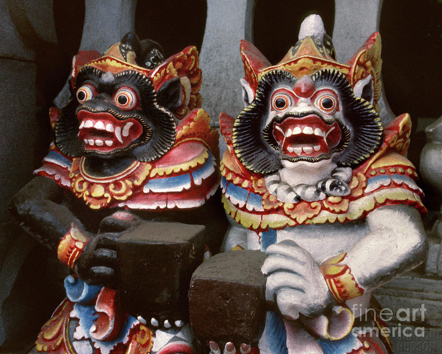 Java mythology sculpture - Monkey Demons Photograph by Sharon Hudson