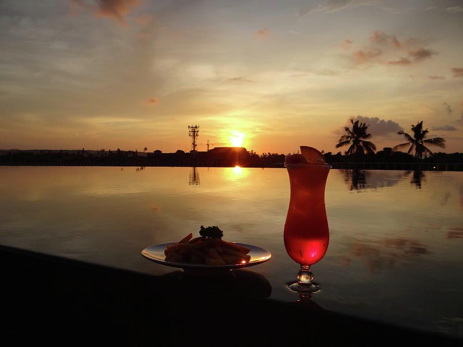 Unschooling Photograph - Balinese orange sunset with drink by Exploramum Exploramum Unschooling Photograph - Balinese orange sunset with drink by Exploramum Exploramum