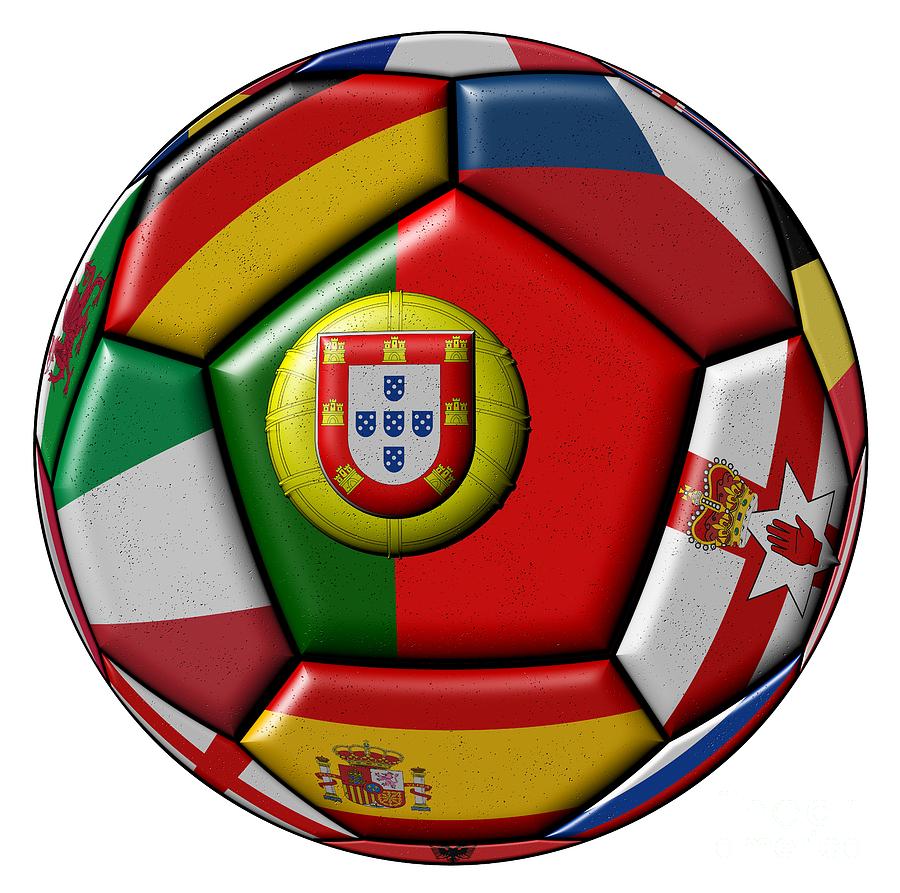 Ball with flag of Portugal in the center Digital Art by Michal Boubin