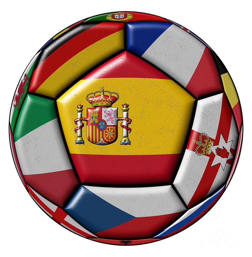 Ball with flag of Spain in the center Digital Art by Michal Boubin