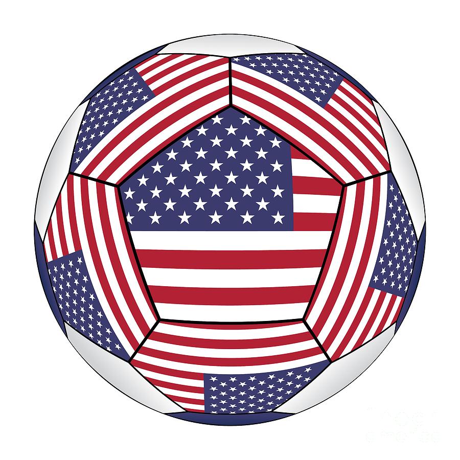 Ball with United States flag Digital Art by Michal Boubin