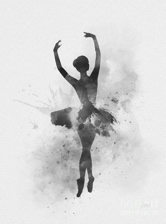 Ballerina 2 Black and White Mixed Media by My Inspiration