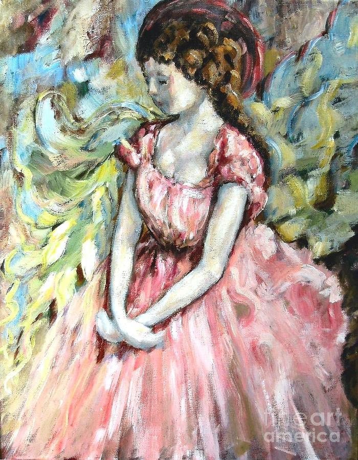 Ballerina Angel Painting by Carrie Joy Byrnes