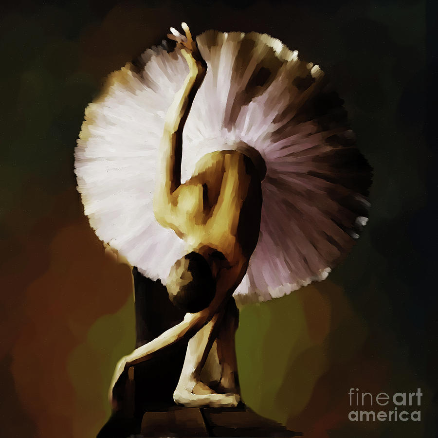 Swan Painting - Ballerina art 021 by Gull G