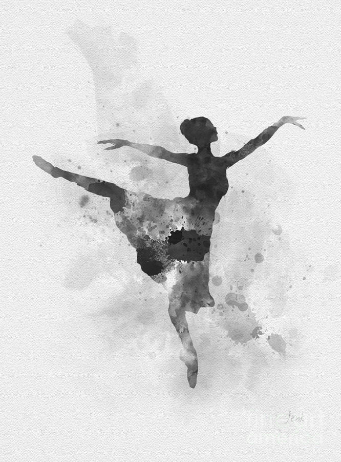 Ballerina Black and White Mixed Media by My Inspiration