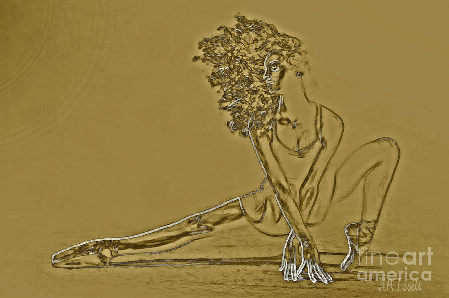 Ballerina Breeze Gold Digital Art by Humphrey Isselt