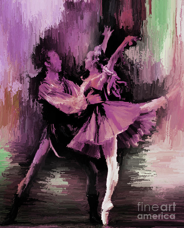 Ballerina Couple dance painting 56yt Painting by Gull G