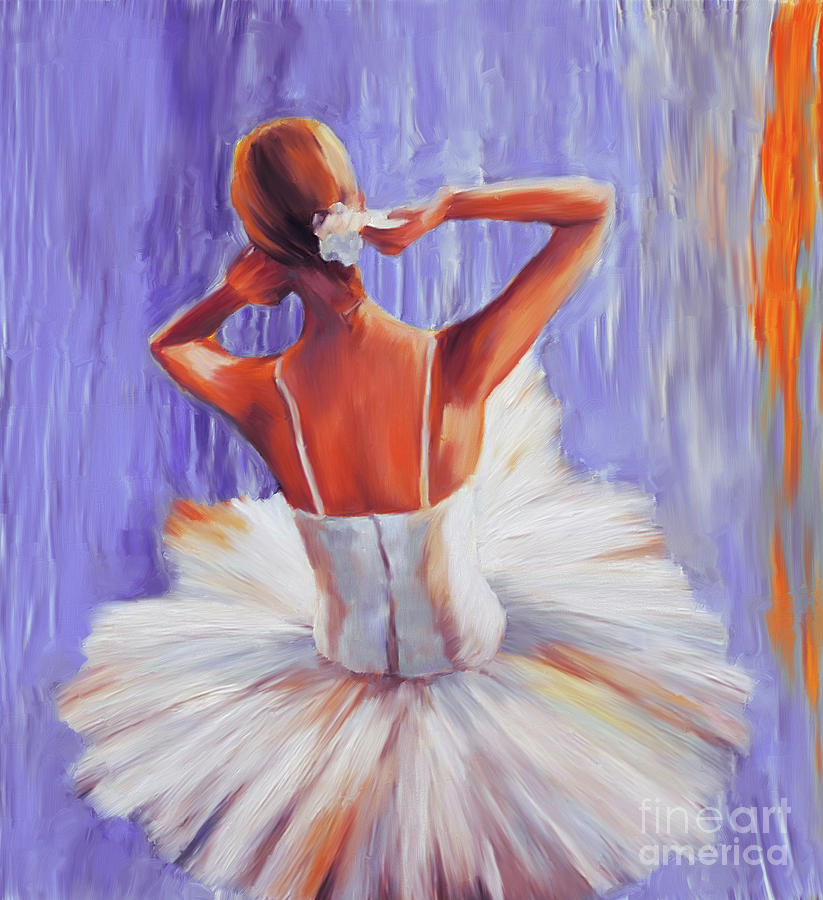 Swan Painting - Ballerina Dance girl 09 by Gull G