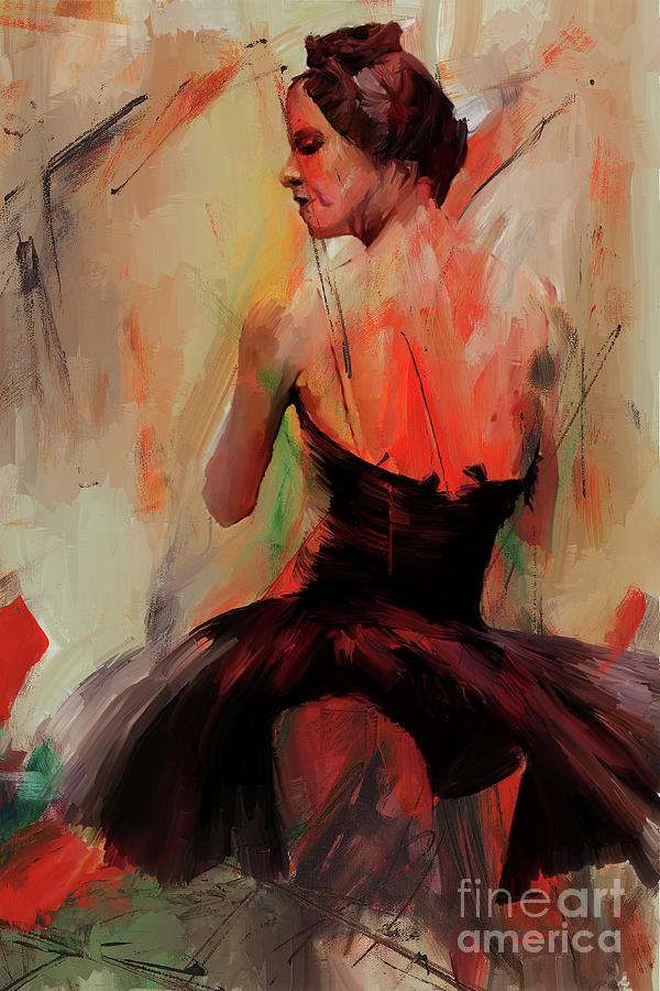 Ballerina Dance Pose 02 Painting by Gull G