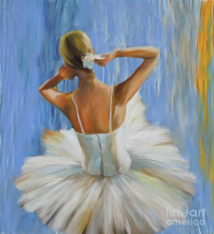 Swan Painting - Ballerina Dancer 8u7 by Gull G
