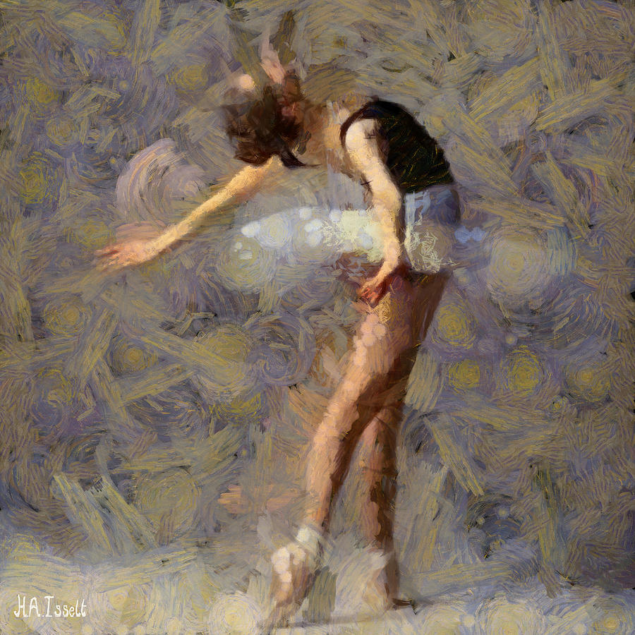 Ballerina Dancing Arched Back Digital Art by Humphrey Isselt