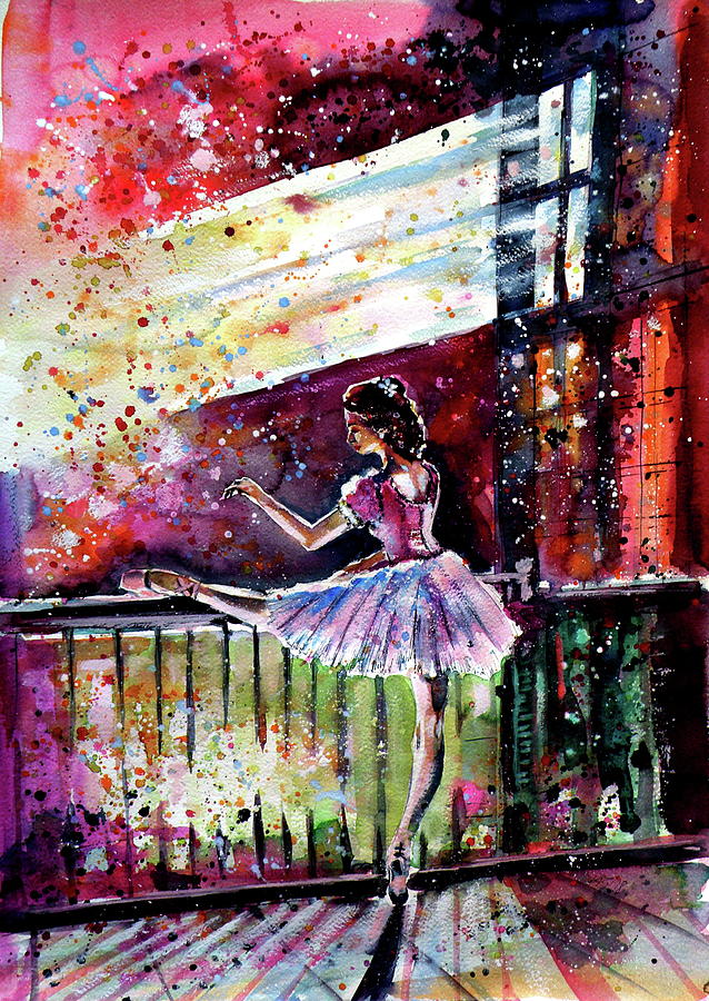 Ballerina dancing Painting by Kovacs Anna Brigitta