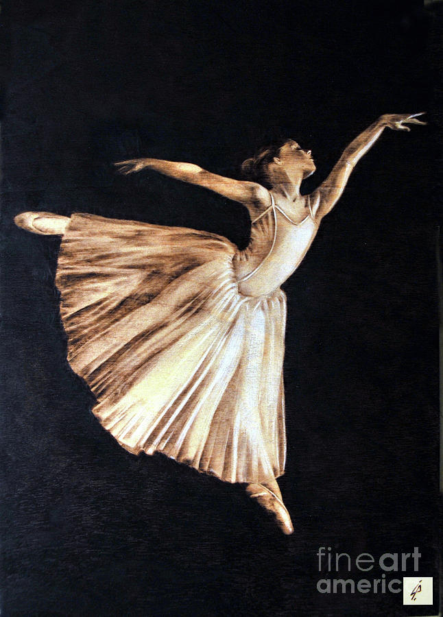 Ballerina Pyrography - Ballerina by Ilaria Andreucci