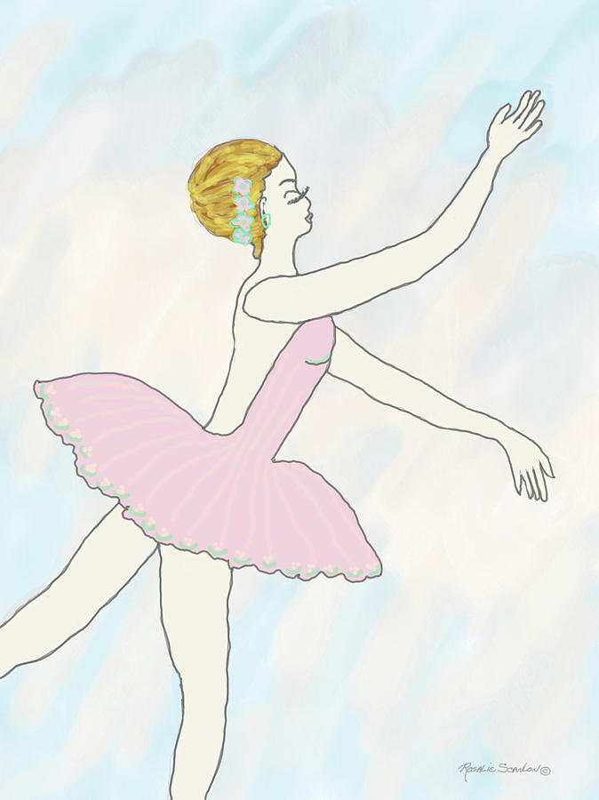 Ballerina in Pink Drawing by Rosalie Scanlon