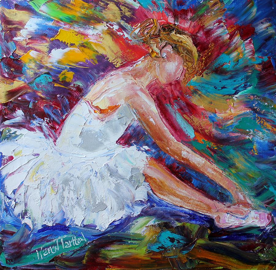 Ballerina Lacing Up Painting by Karen Tarlton - Pixels