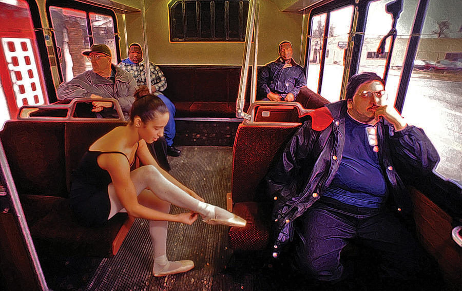 Ballerina on Bus Photograph by Don Wolf