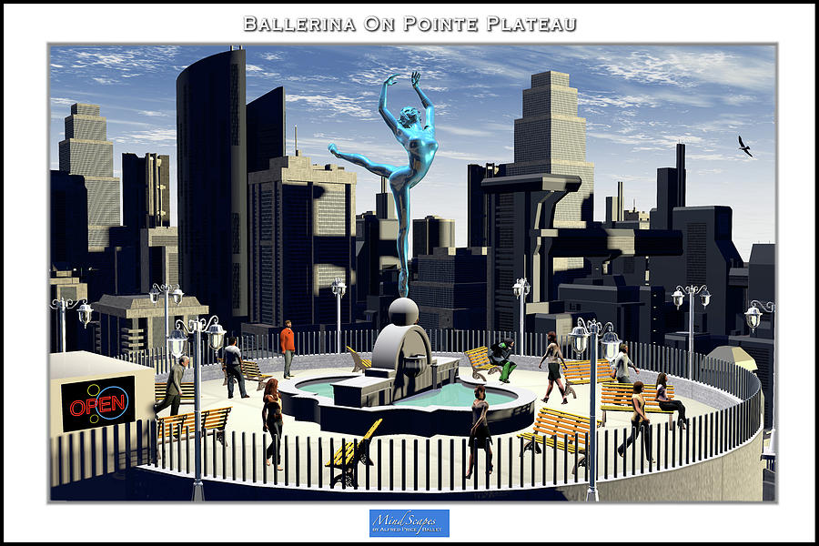 lykke Gå ned uheldigvis Ballerina On Pointe Plateau 3D Art Digital Art by Alfred Price - Pixels