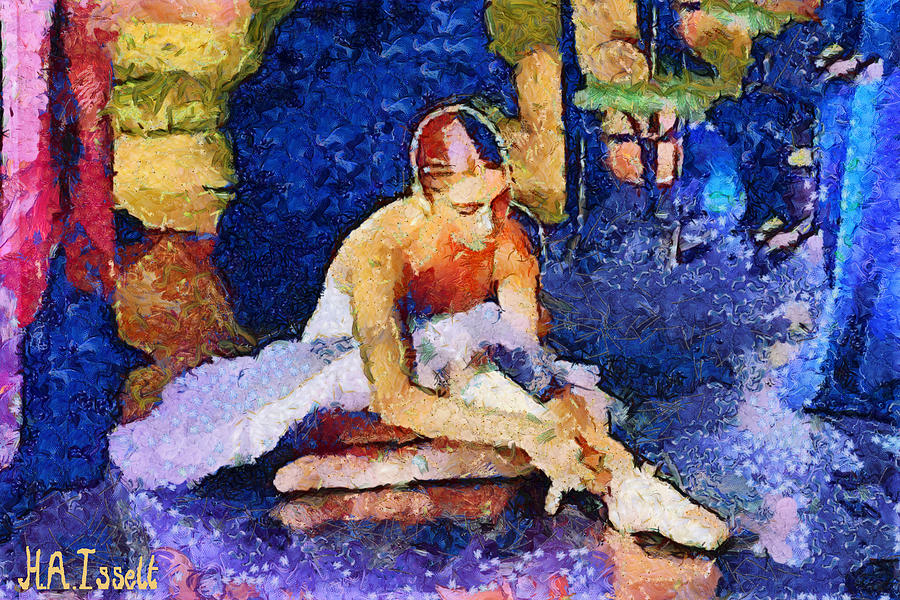 Ballerina preparing for Performance Digital Art by Humphrey Isselt