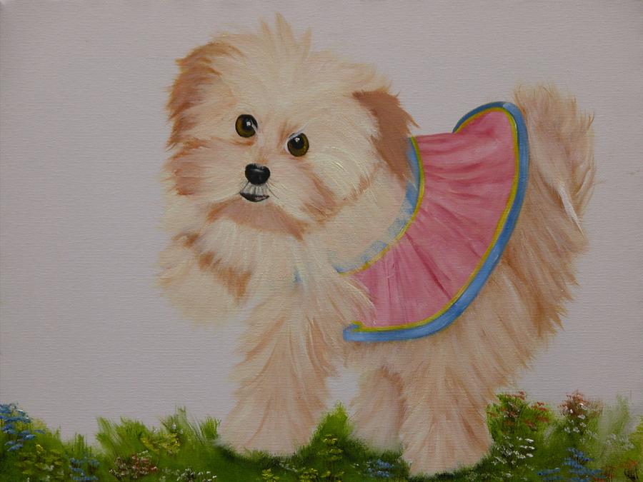 Ballerina Puppy Painting by Joni McPherson