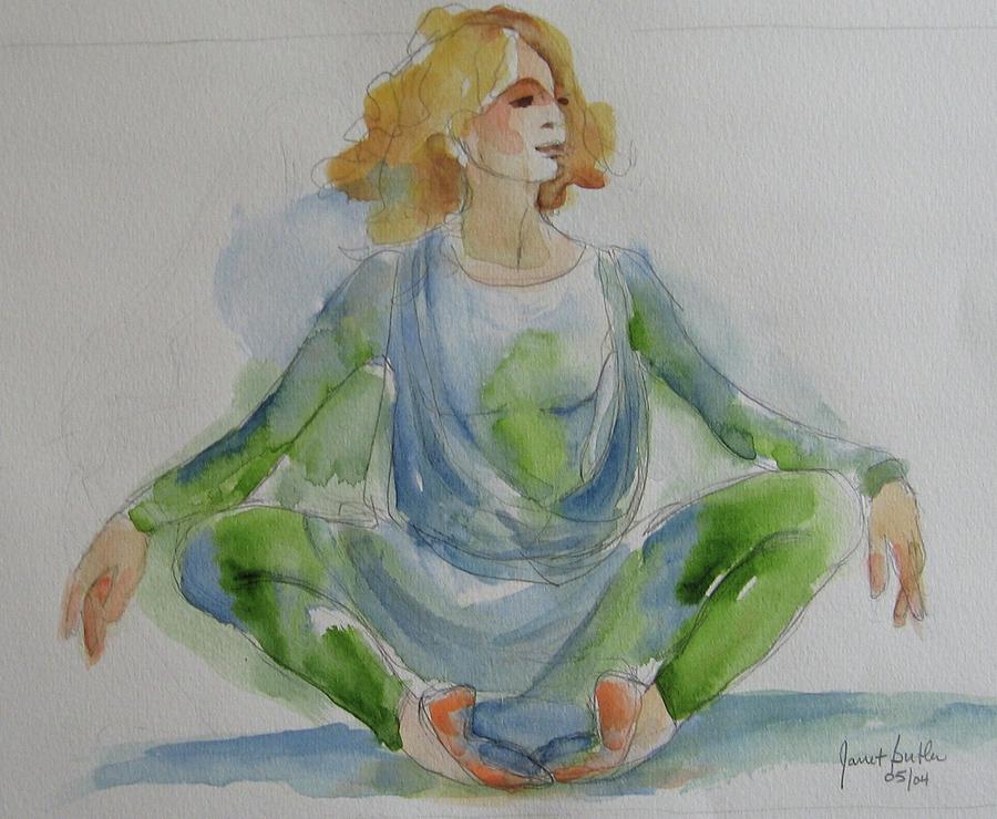Figure Study Painting - Ballerina resting by Janet Butler