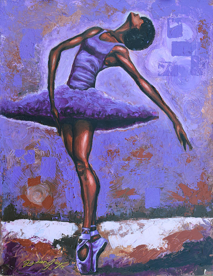 Ballerina Shades Of Purple Painting by The Art of DionJa'Y