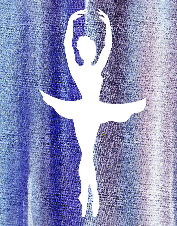 Ballerina Silhouette Swan Lake Painting by Irina Sztukowski